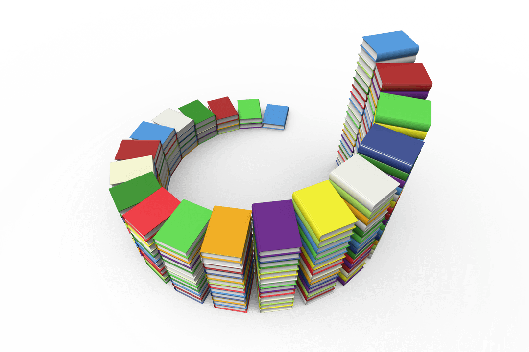 circular stack of colorful books on transparent background - Download Free Stock Images Pikwizard.com
