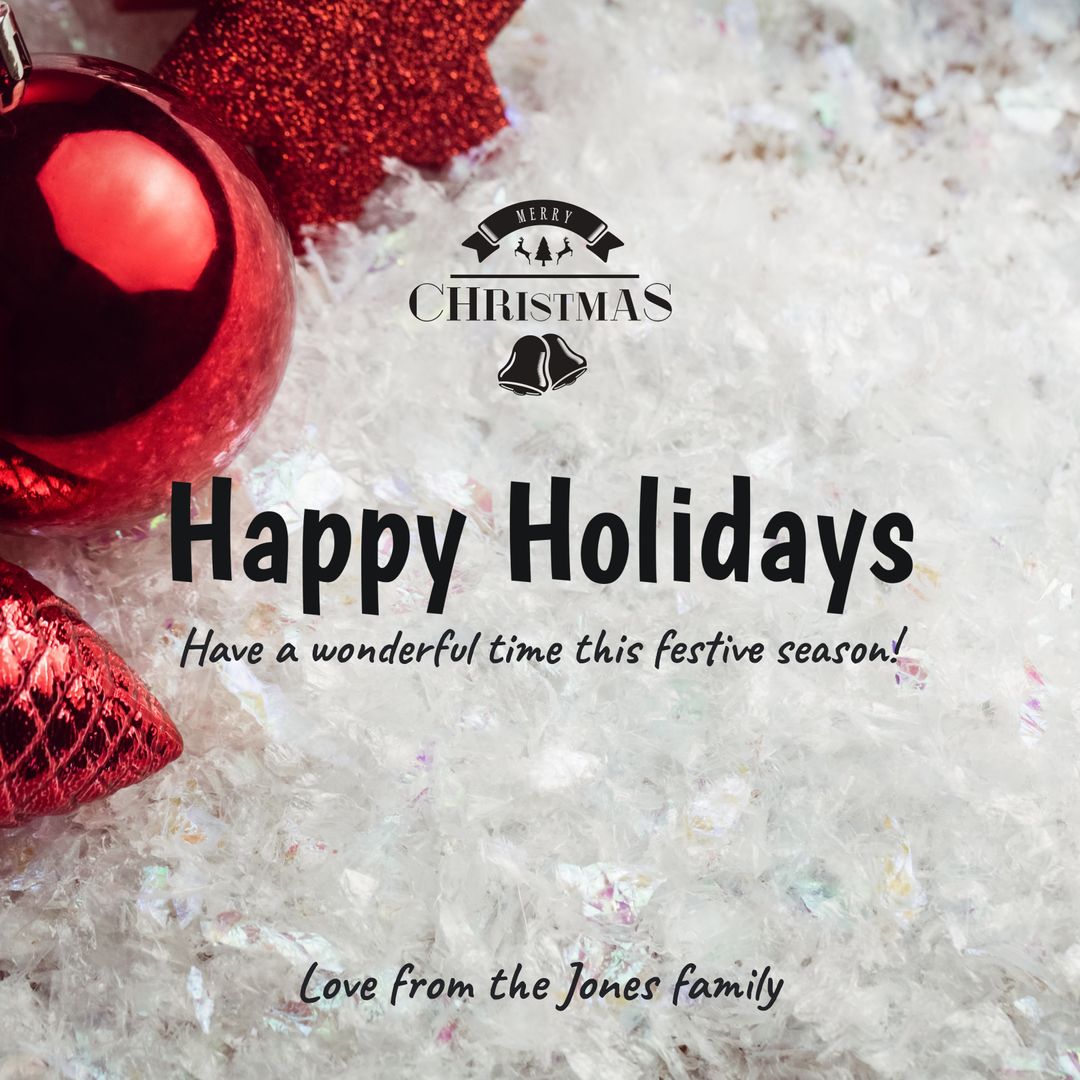 Festive Christmas Ornament Greeting Card Template