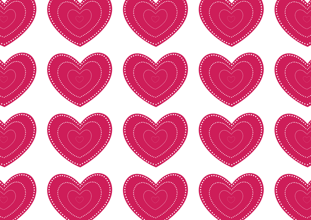Pink Love Heart Patterns on Transparent Background for Valentine’s Day