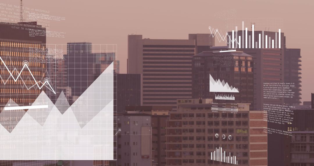 Digital Data Processing Over Modern Cityscape Ambience