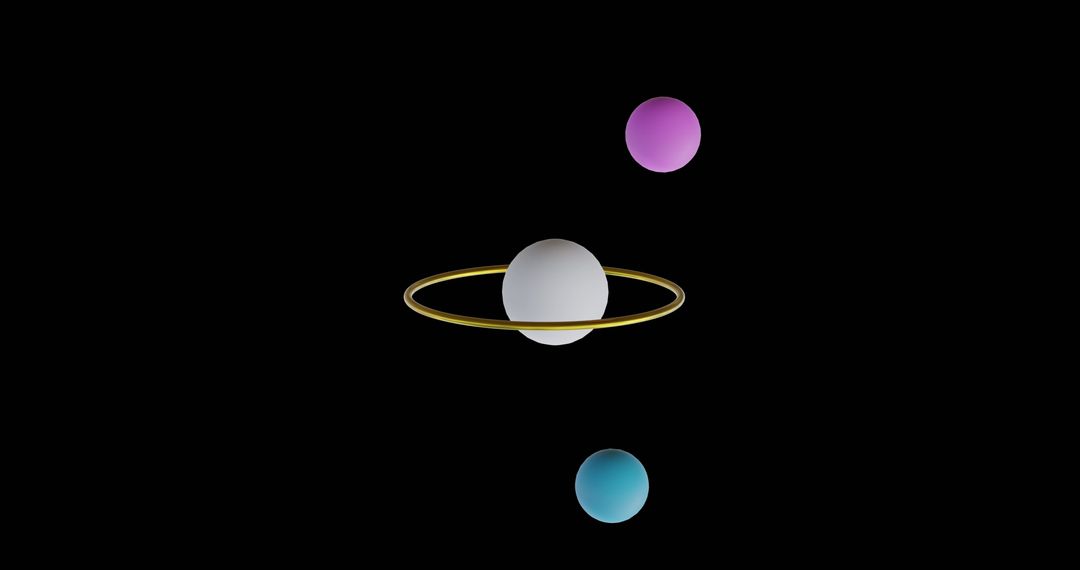 Abstract 3D Multicolored Spheres on Black Background