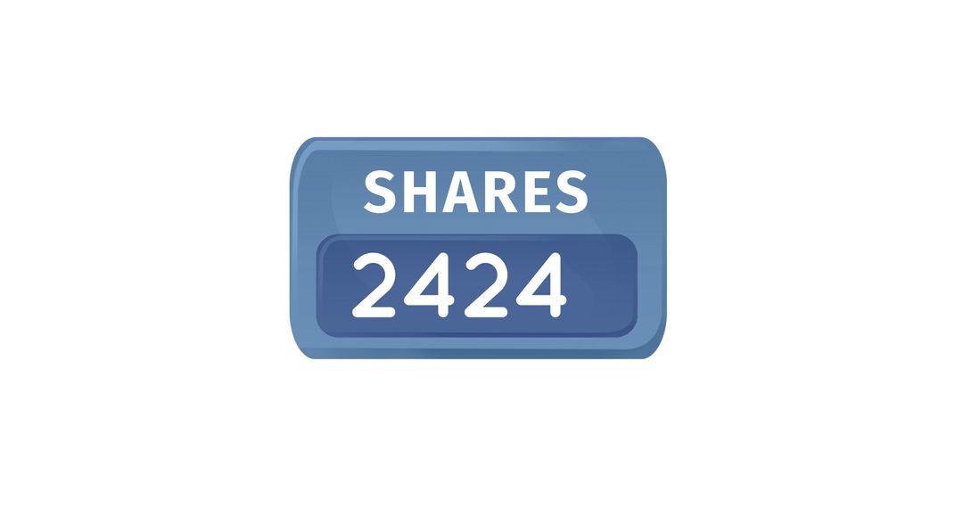 Shares Count on Minimalistic Blue Digital Counter