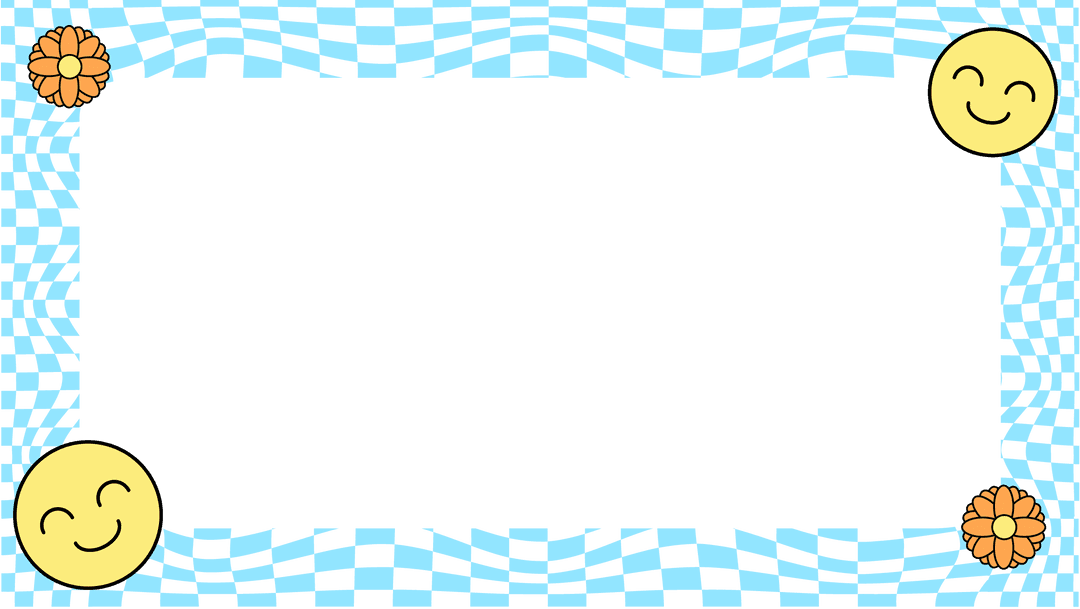 Abstract Mosaic Frame with Cheerful Icons on Transparent Background