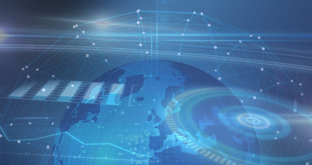 Digital Earth with Global Connectivity Lines and Data Interface