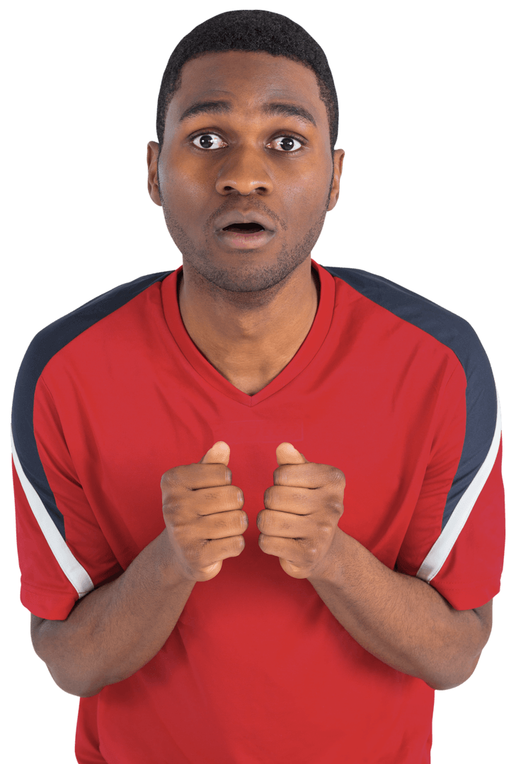 Transparent Nervous Football Fan Anticipating Match Outcome