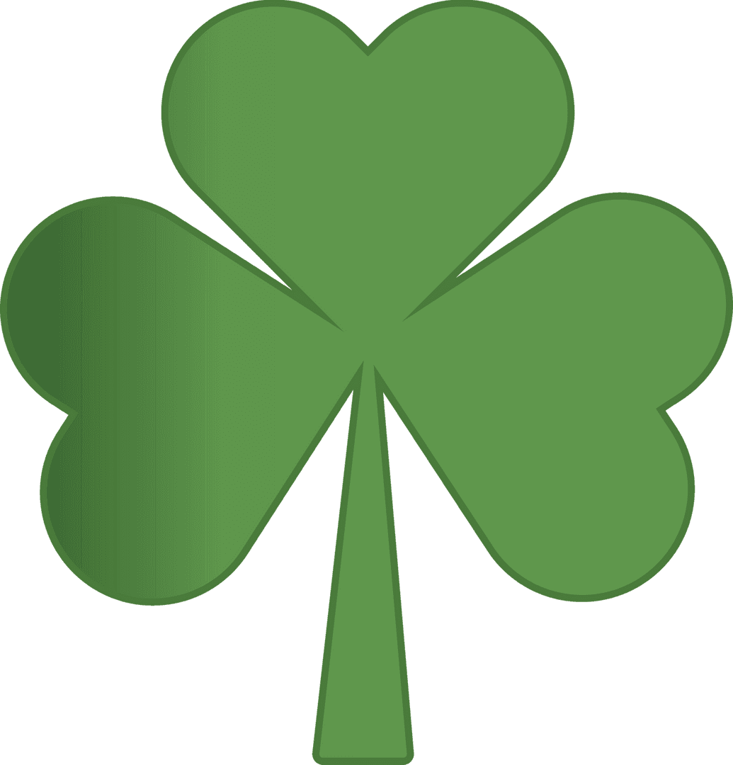 Green Shamrock Emblem on Transparent Background for St. Patrick's Celebration