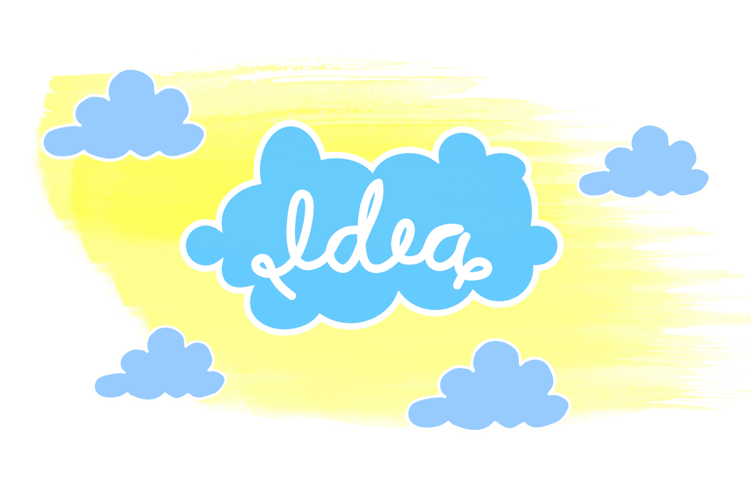 Creative Idea Clouds on Transparent Background