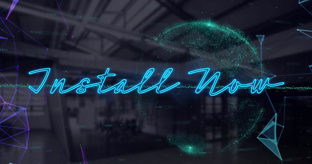 Digital Interface Globe with Install Now Message