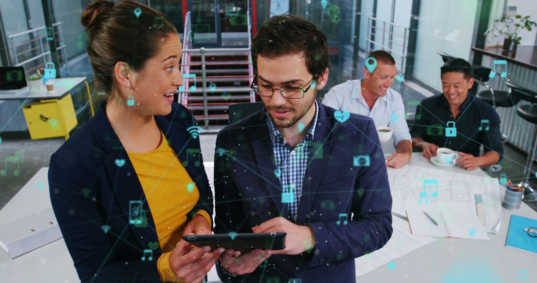 Business Team Collaborating on Digital Technology Project