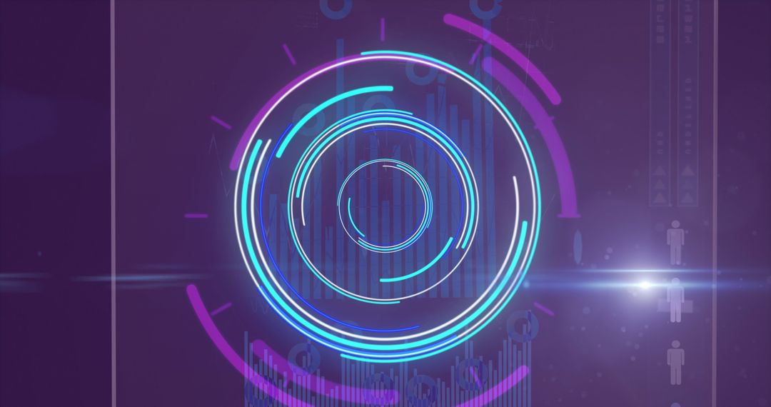 Futuristic Digital Interface with Tech Circles