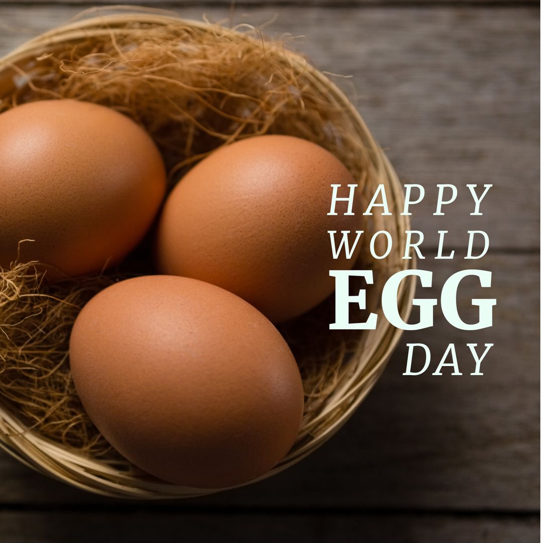 Celebrating World Egg Day with Fresh Brown Eggs in Wicker Basket - Download Free Stock Templates Pikwizard.com