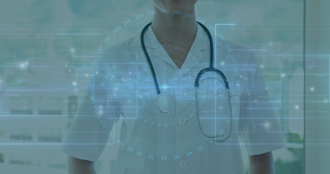 Digital Healthcare Innovation Concept with Professional Female Doctor