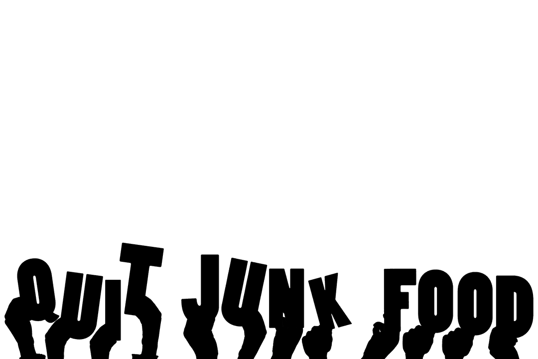 Transparent Hands Holding Quit Junk Food Message