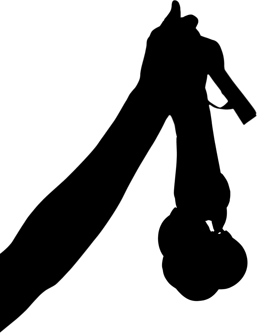 Silhouette of Hand Holding Medals on Transparent Background