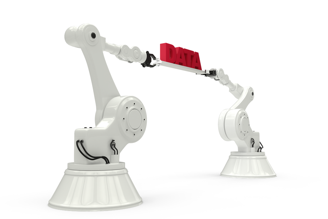 Robotic Arms Holding DATA Text on Transparent Background - Download Free Stock Images Pikwizard.com