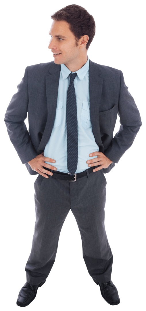 Cheerful Businessman Standing with Transparent Background
