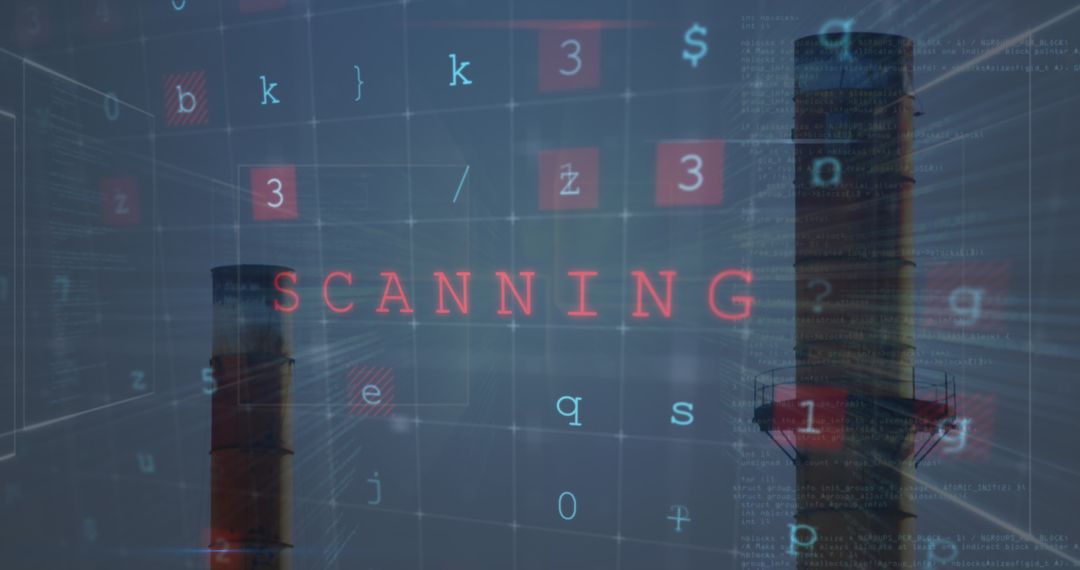 Cyber Attack Security Alert with Industrial Background