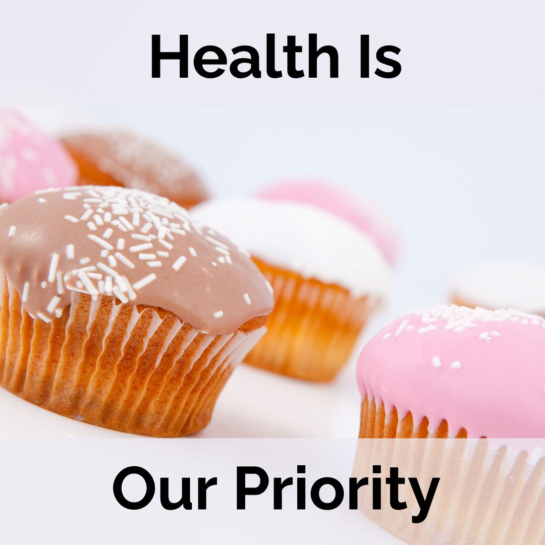 Health Awareness Message with Colorful Cupcakes