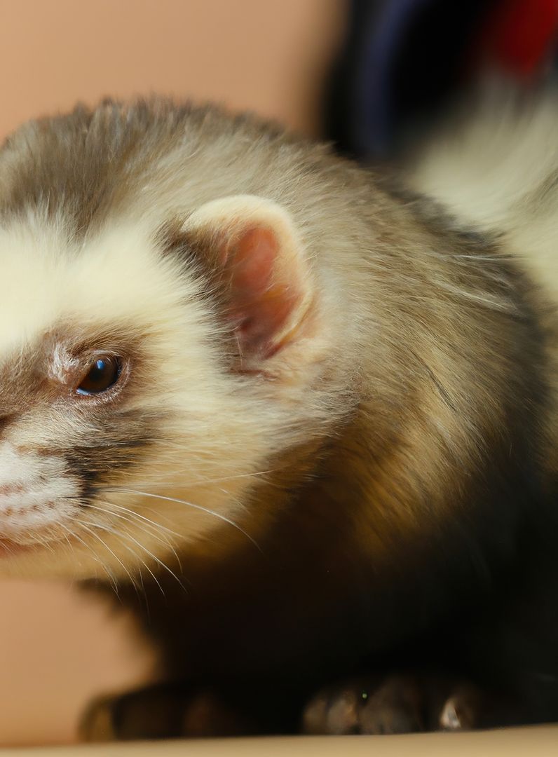 Close-Up of a Ferret with Brown and White Fur - Free Images, Stock Photos and Pictures on Pikwizard.com