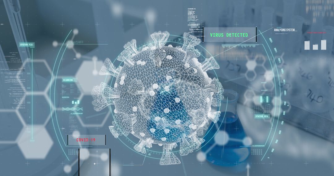 Conceptual Image of COVID-19 Cell and Scientific Research
