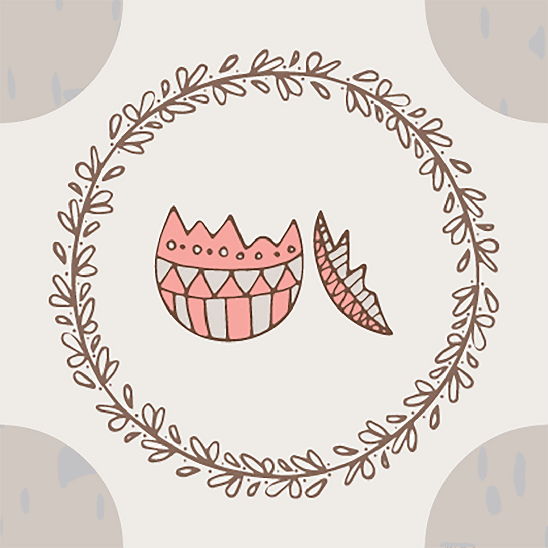 Decorative Card with Cracked Egg Design on Transparent Background