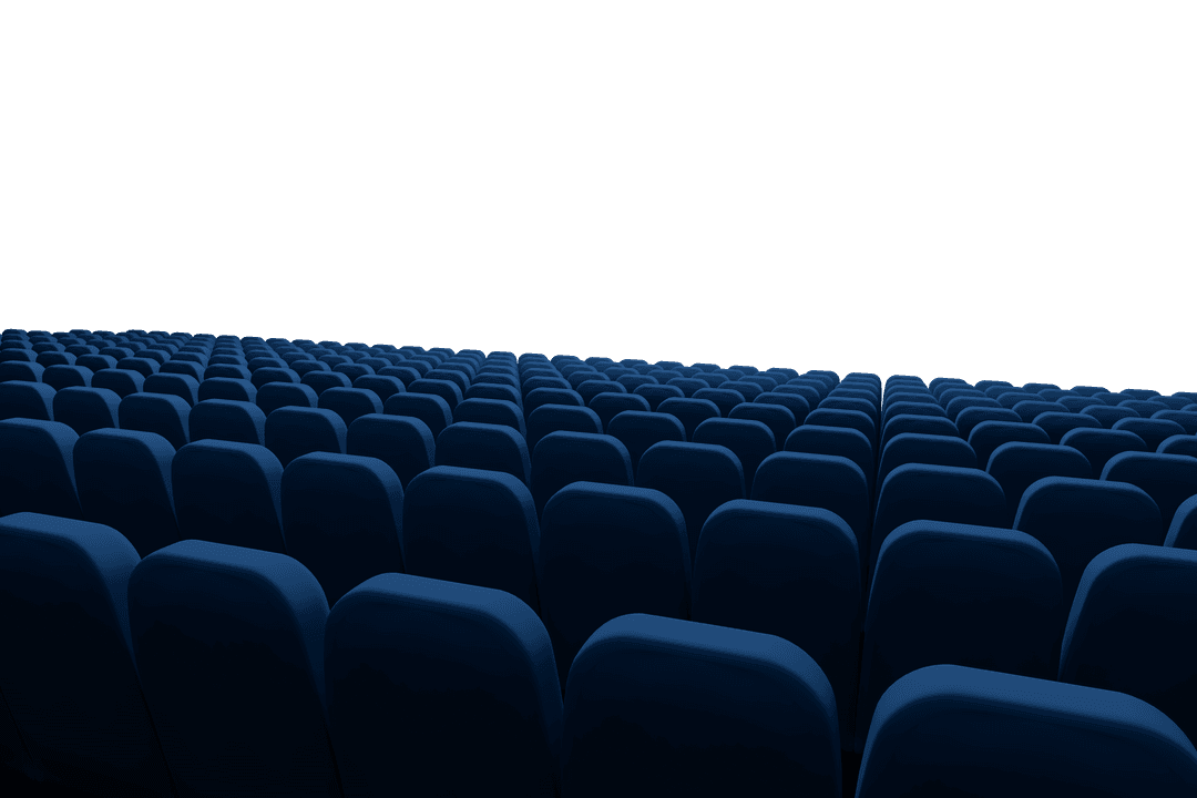 Transparent Vector of Empty Cinema Seats Row in Blue - Download Free Stock Images Pikwizard.com