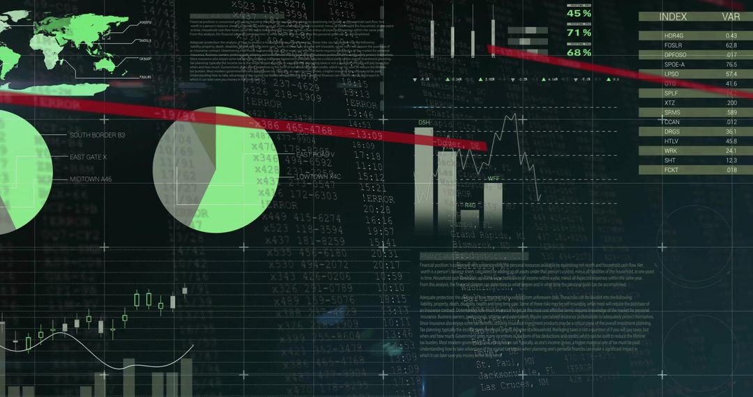 Futuristic Digital Stock Trading Interface with Analytics