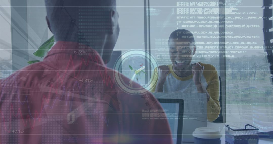 Business Colleagues Analyzing Data with Digital Interface