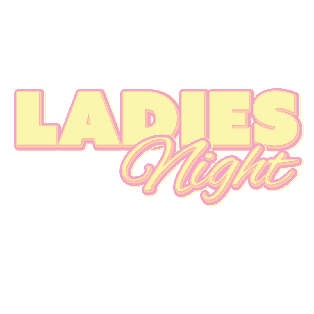 Stylish Ladies Night Typography on Transparent Backdrop