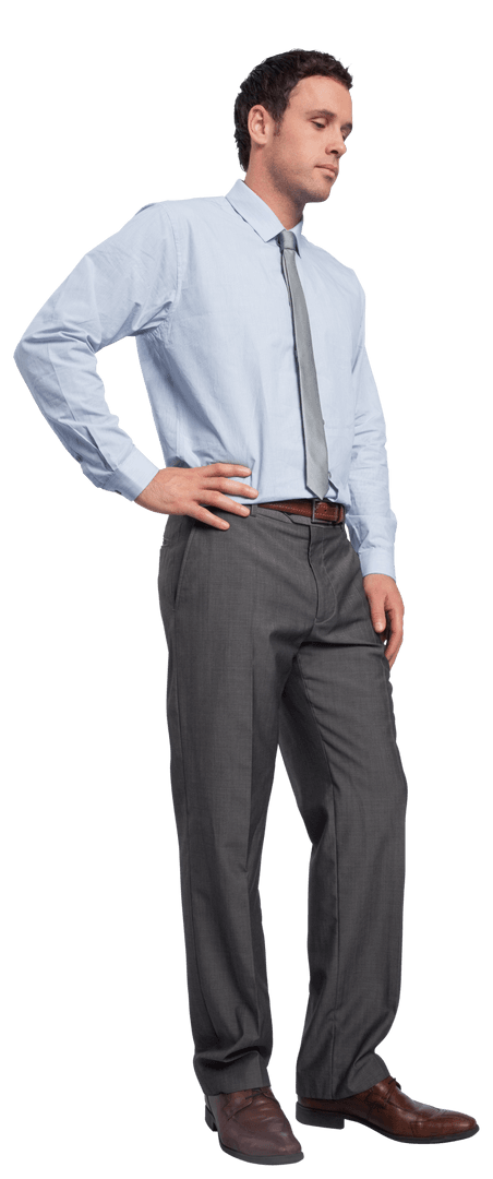 Confident Businessman Posing in Stylish Formal Attire on Transparent Background