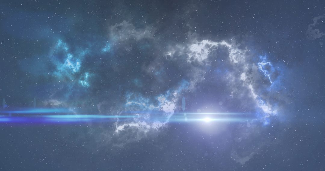 Glowing Luminous Mist in Starry Night Sky