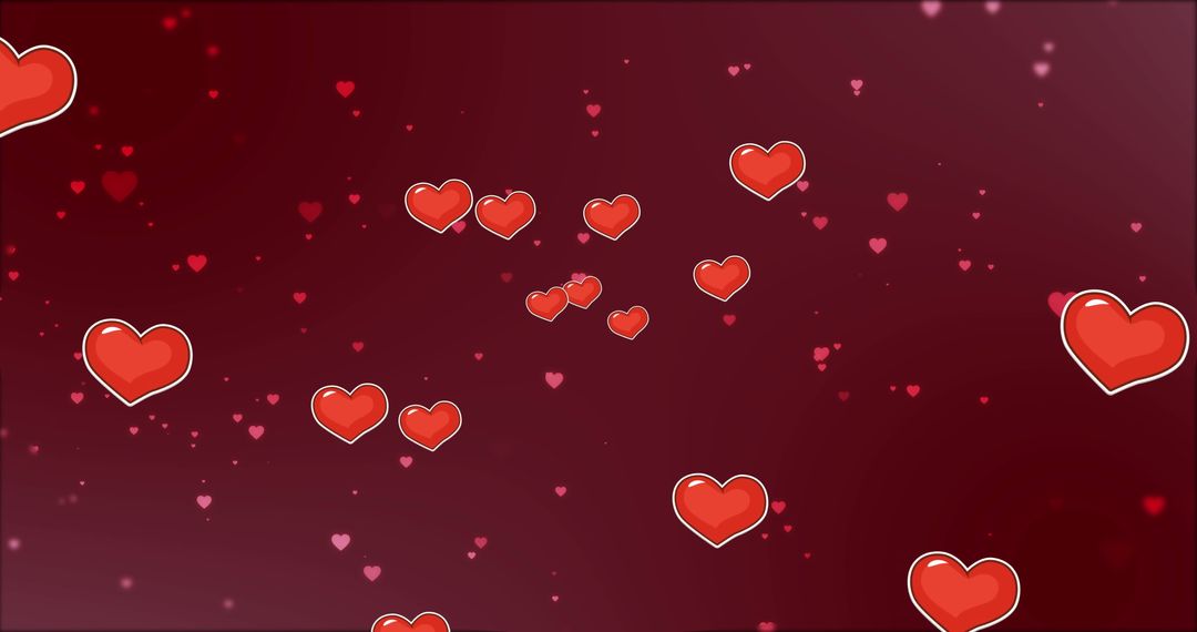 Floating Hearts Over Red Background for Valentine's Day - Free Images, Stock Photos and Pictures on Pikwizard.com