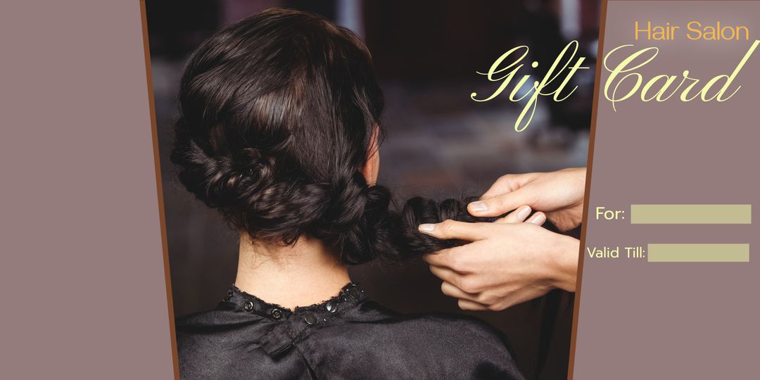 Elegant Hair Salon Gift Card Featuring Hairdressing Scene - Download Free Stock Templates Pikwizard.com