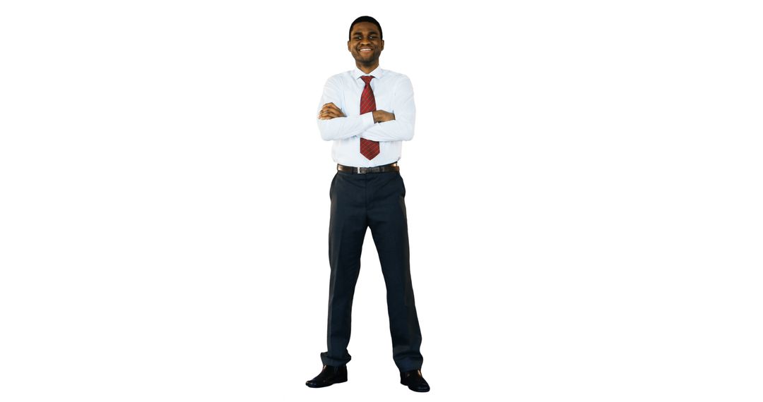 Confident Businessman Standing with Arms Crossed in Formal Attire - Free Images, Stock Photos and Pictures on Pikwizard.com