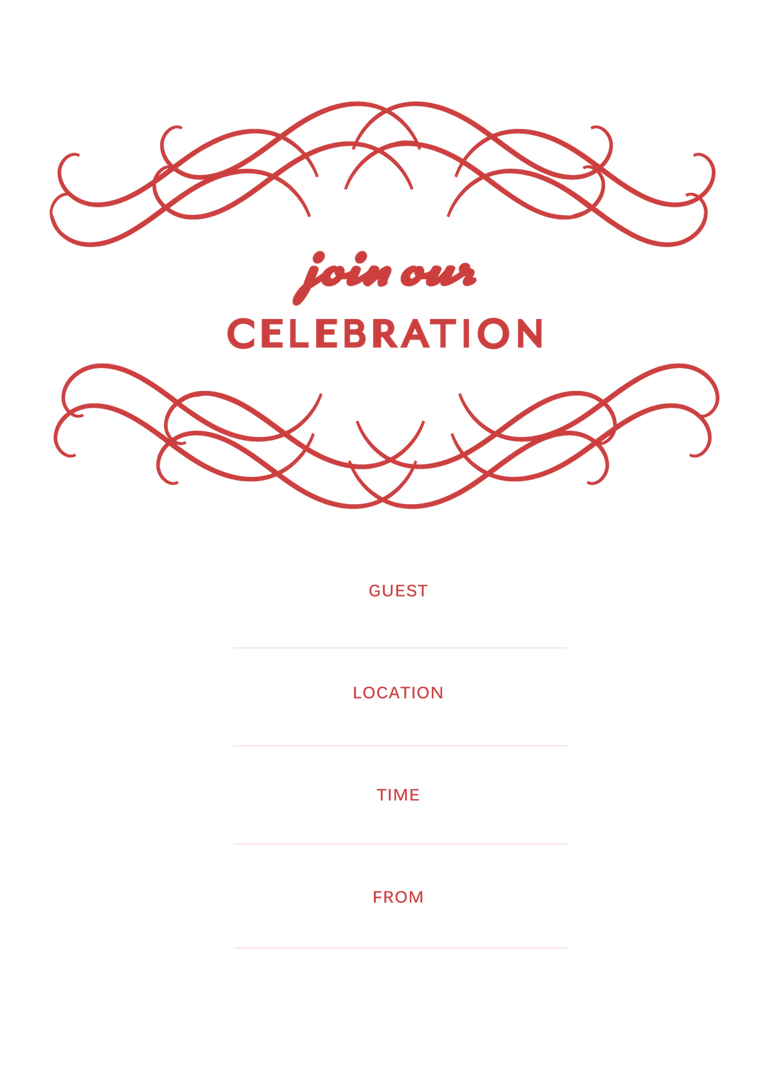 Transparent Modern Celebration Invitation Card Template With Red Accents - Download Free Stock Images Pikwizard.com