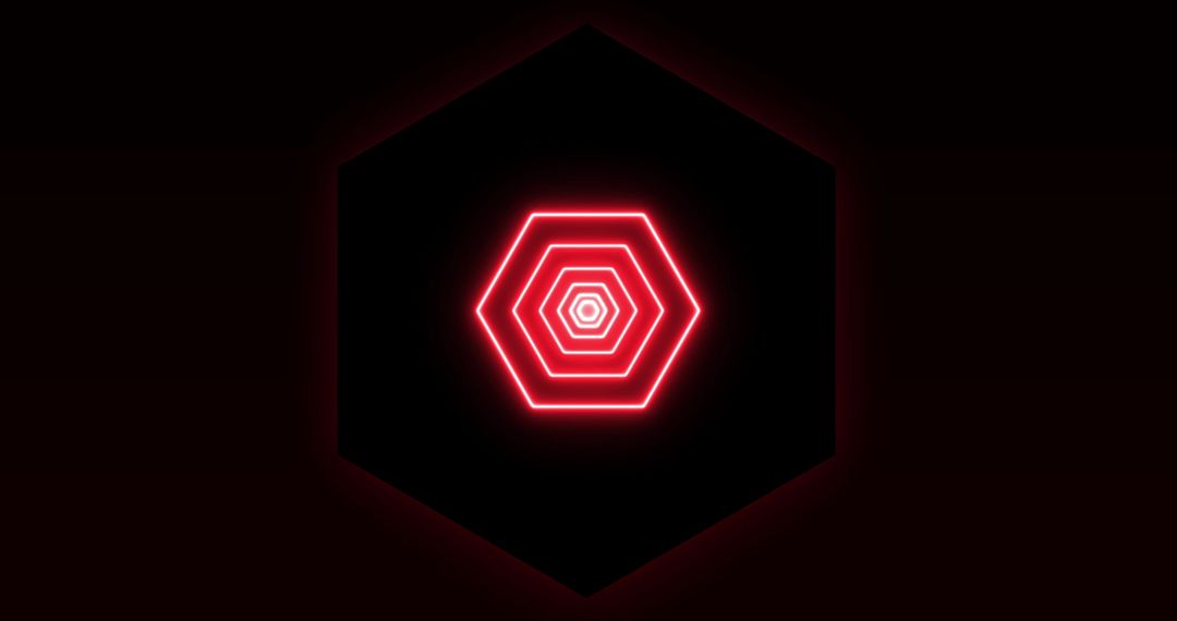 Glowing Red Hexagons Flashing in Seamless Loop