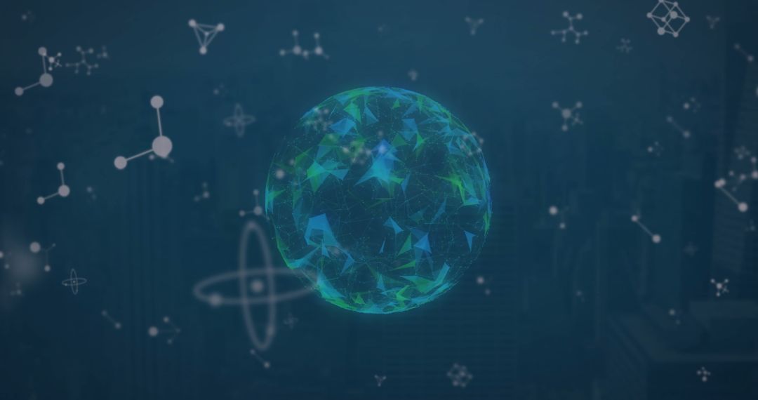 Futuristic Globe Representing Global Digital Network Connections