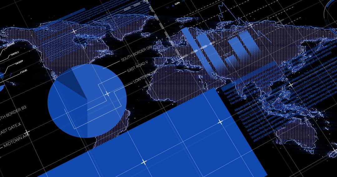 Global Financial Data Processing Digital Interface Concept