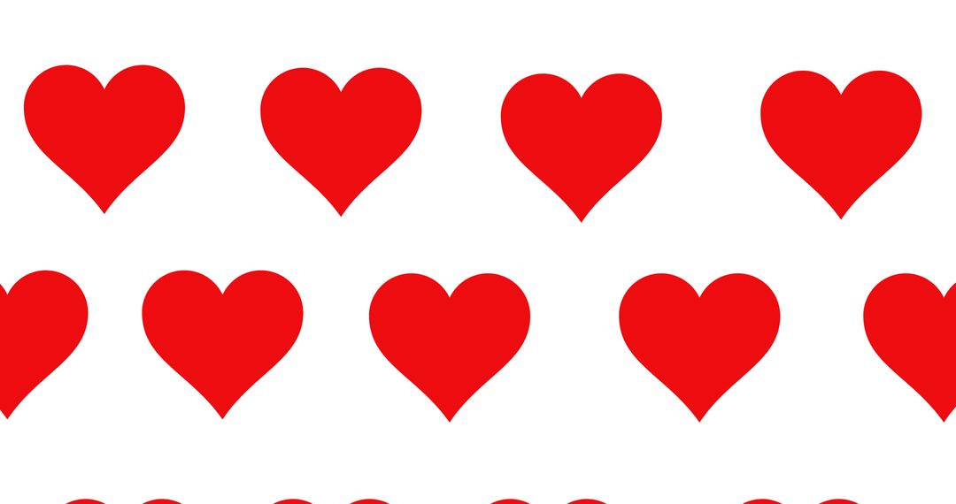 Seamless Red Heart Pattern on White Background for Valentine's Design