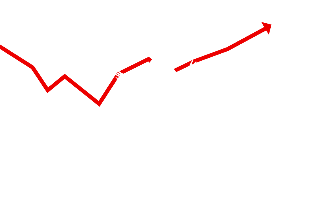 Digital Red Arrow on Transparent Background with Trend Illustration