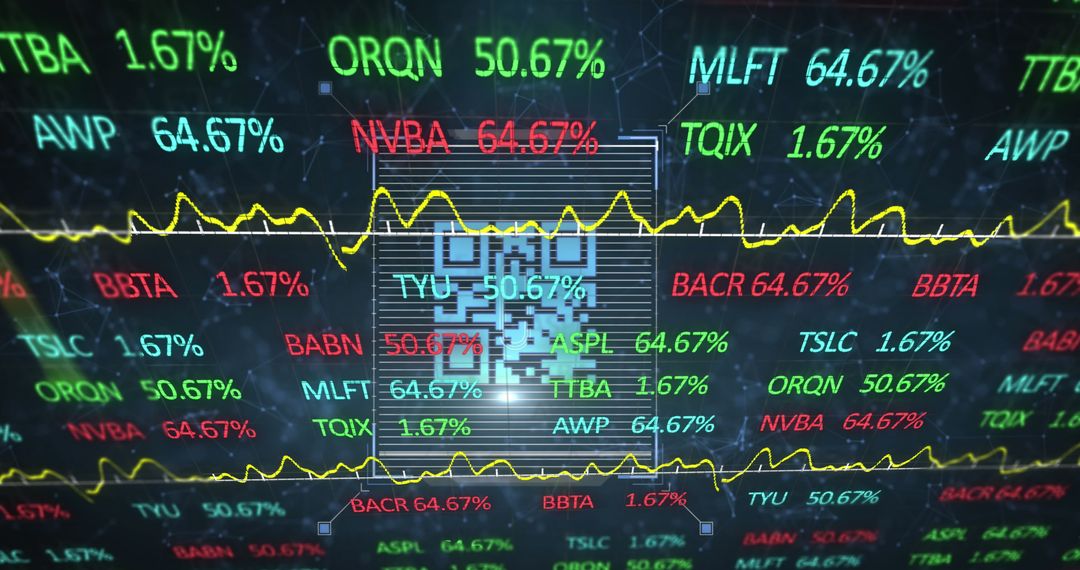 Financial Data and QR Code Integration Concept