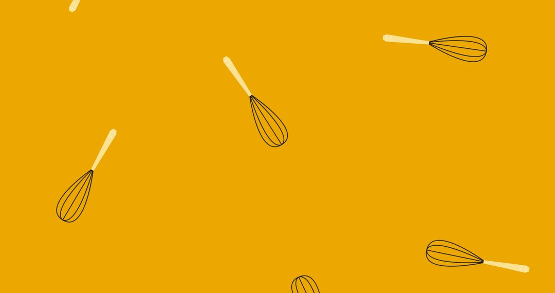 Abstract Egg Whisk Illustration on Bright Yellow Background