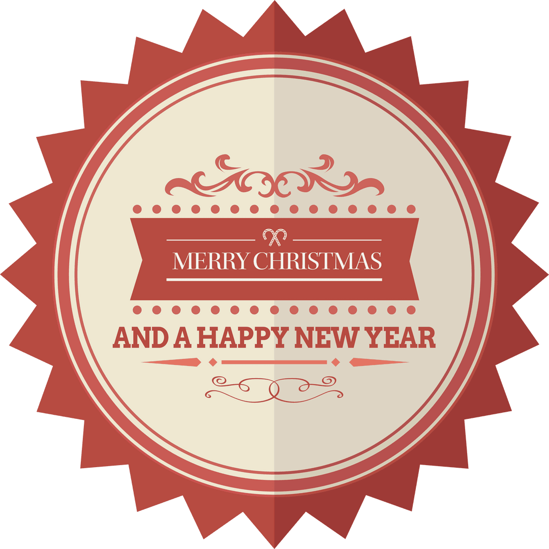 Transparent Merry Christmas Banner with Decorative Design