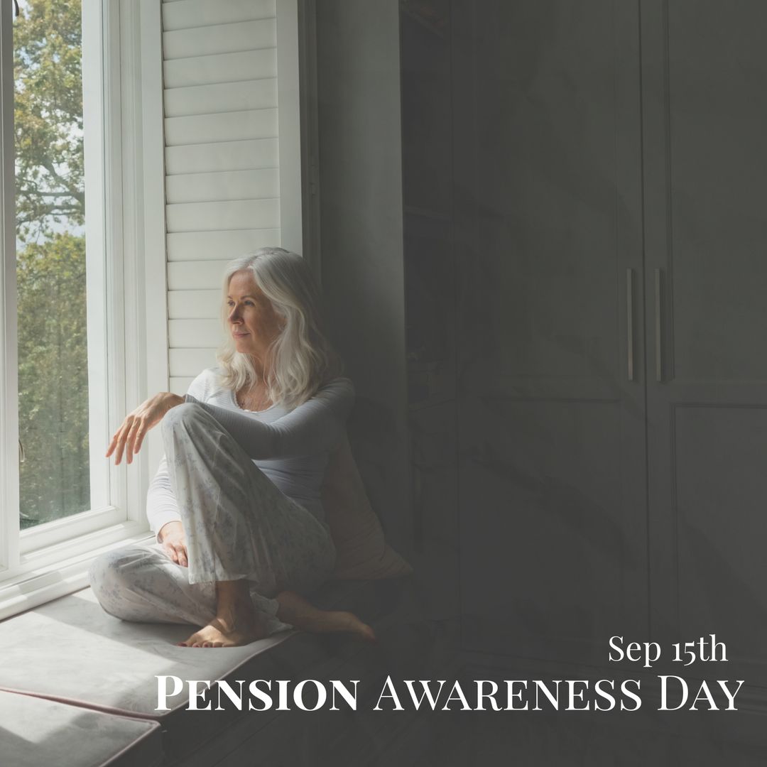 Senior Woman Thoughtfully Observing Through Home Window