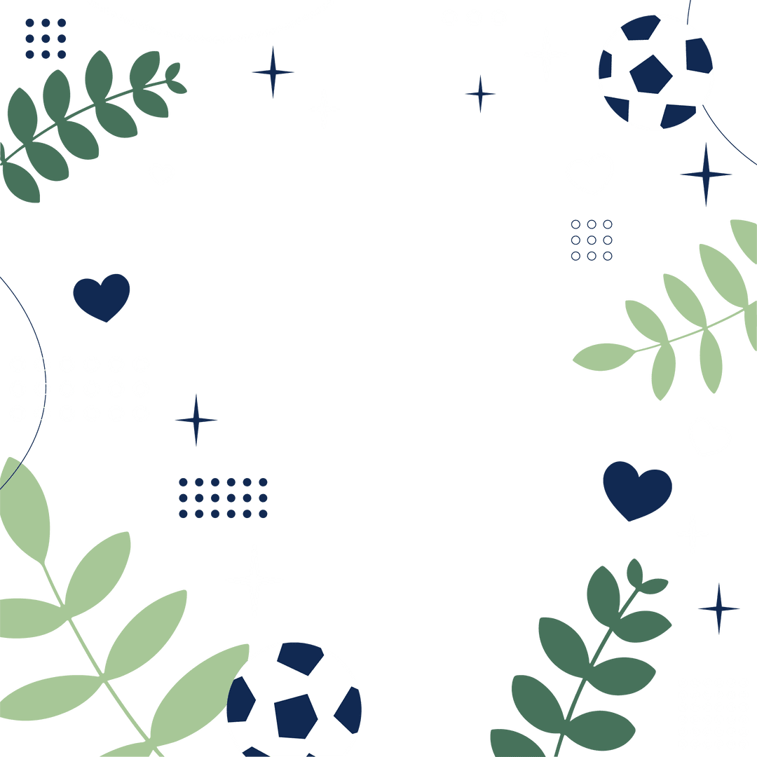 Transparent Botanical and Soccer Elements with Decorative Touch