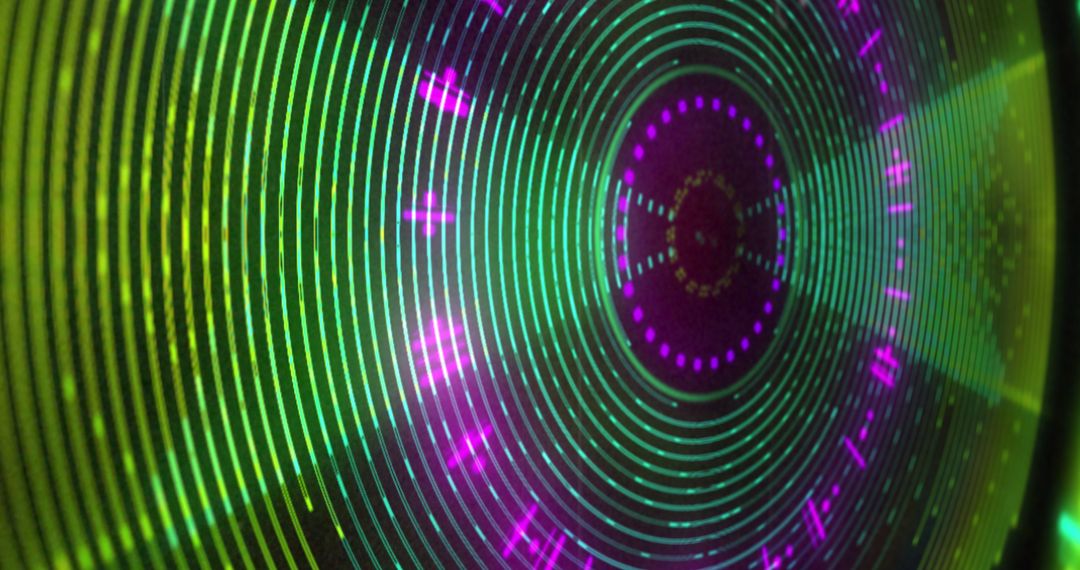 Vibrant 3D Light Display in Green and Pink