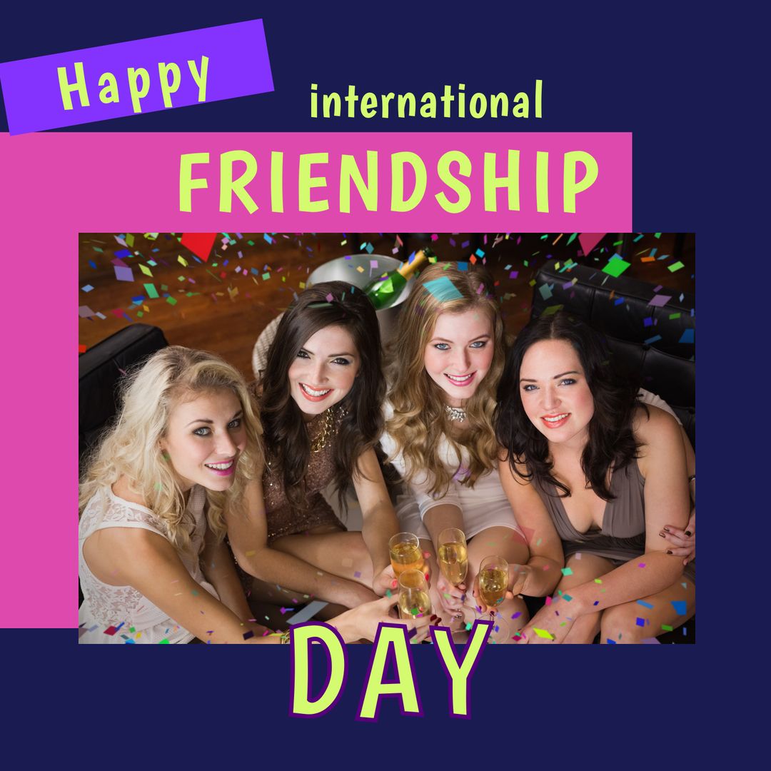Happy International Friendship Day Celebration with Joyful Friends