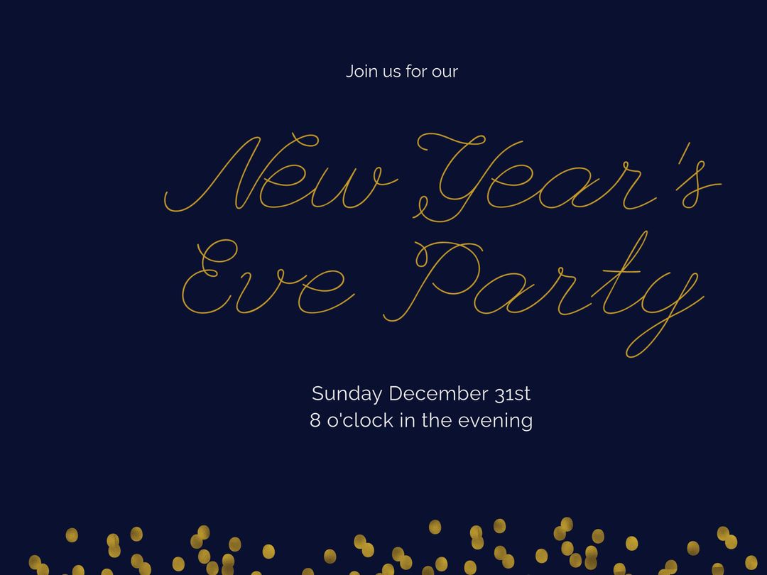 Elegant New Year's Eve Party Invitation with Gold Accents