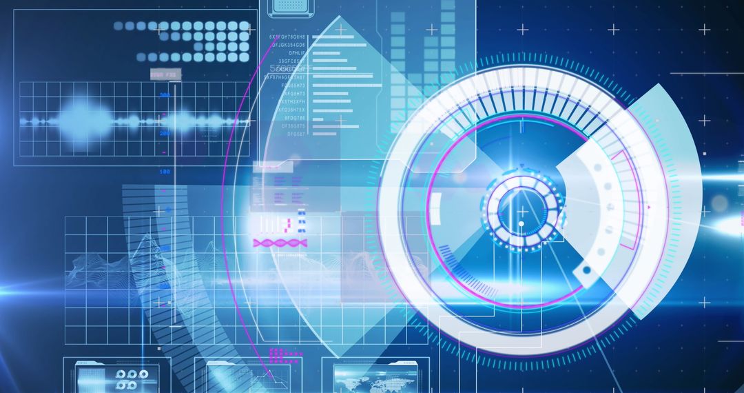 Futuristic Virtual Interface with Digital Data Processing Elements