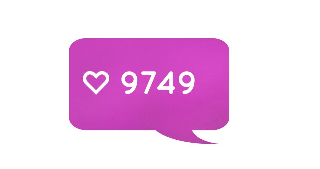 Social Media Like Counter with Pink Bubble Icon